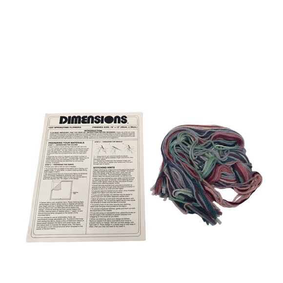 Vintage Dimensions springtime flowers needlepoint kit open package - Picture 4 of 5